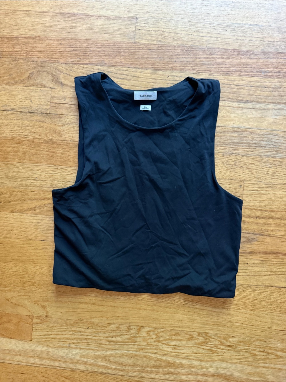 Aritzia Babaton Black Crop Tank Top